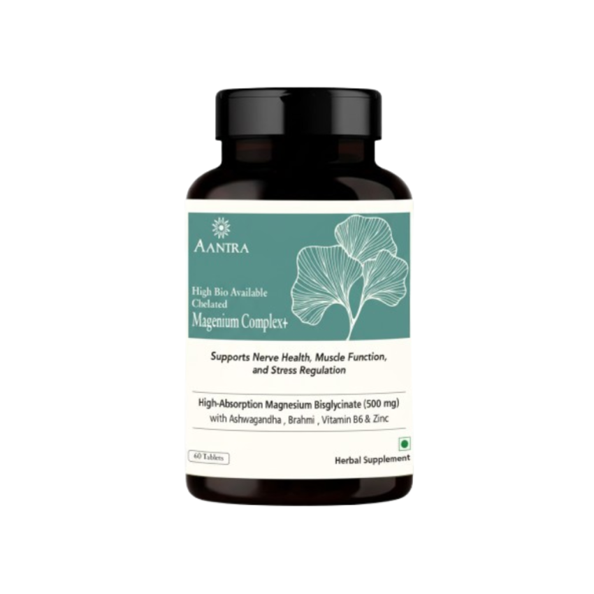 Aantra Magnesium Complex + (High Absorption Formula) with Ashwagandha & Brahmi
