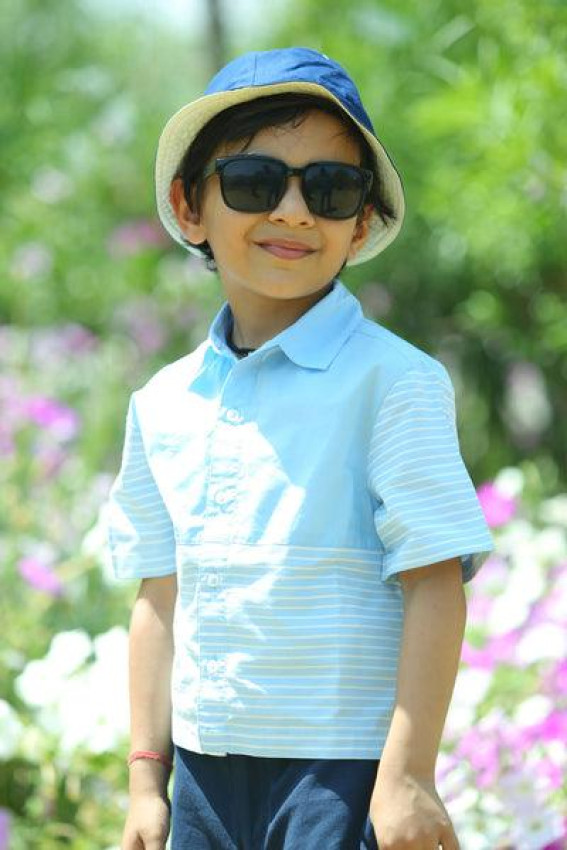 blue half shirt for summer