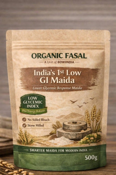Organic Fasal Low GI Maida | India’s 1st Low Glycemic Response Refined Wheat Flour | Stone Milled & Unbleached | No Added Bleach | Ideal for Roti, Naan, Baking | 500 g / 1 kg