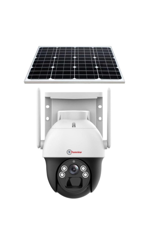 Trueview Wireless 4G Cellular Sim 4Mp Solar Powered CCTV Security Camera with 1080p Solar Panel | Surveillance for Agriculture | Remote Area | Construction Site | Garden (4MP Solar Mini PTZ)