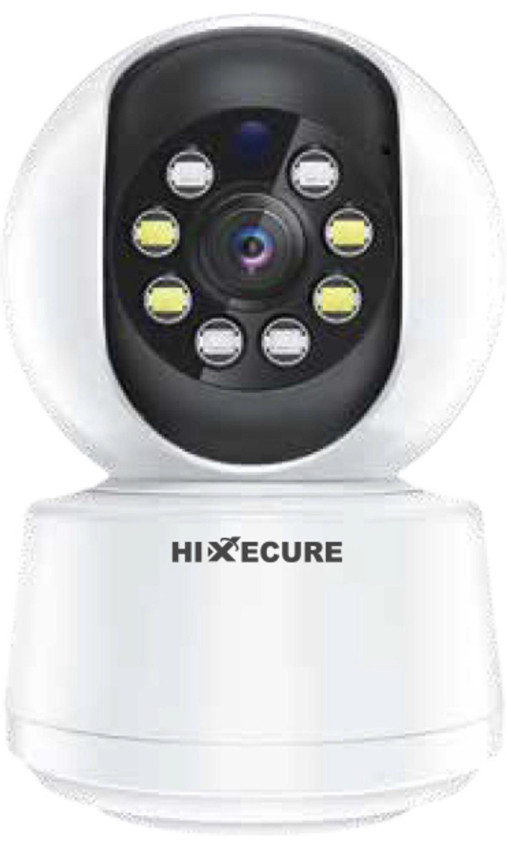 HIXECURE 2MP Wi-Fi Indoor CCTV Camera with Night Vision, Motion Detection, Two-Way Audio, Security Camera (Pan & Tilt, Supports Cloud Storage, Sound and Light Alarm, NO GB, 1 Channel)