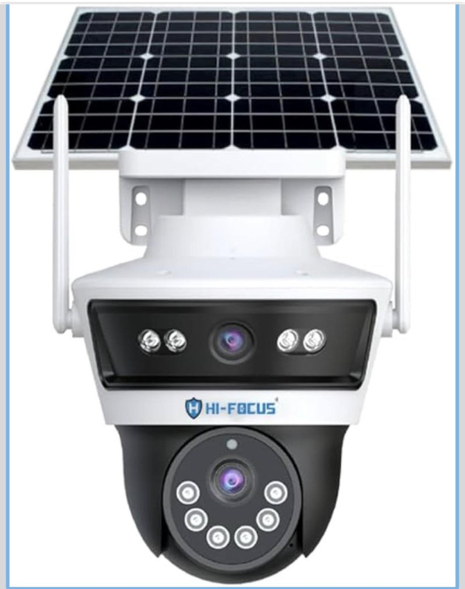 HIFOCUS 3MP 4G Mini PT Solar Linkage Camera | Dual Lens 3+3MP Full HD | 4G SIM Supported | Solar Powered Outdoor CCTV, Color Night Vision, PIR Motion Detection, 10X Zoom, Two-Way Audio
