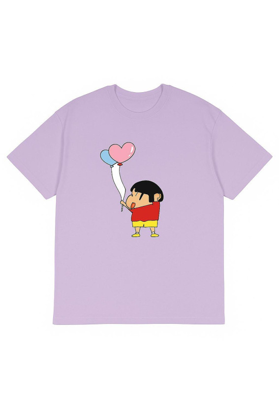 Cute Shinchan Girl's Oversized Tee