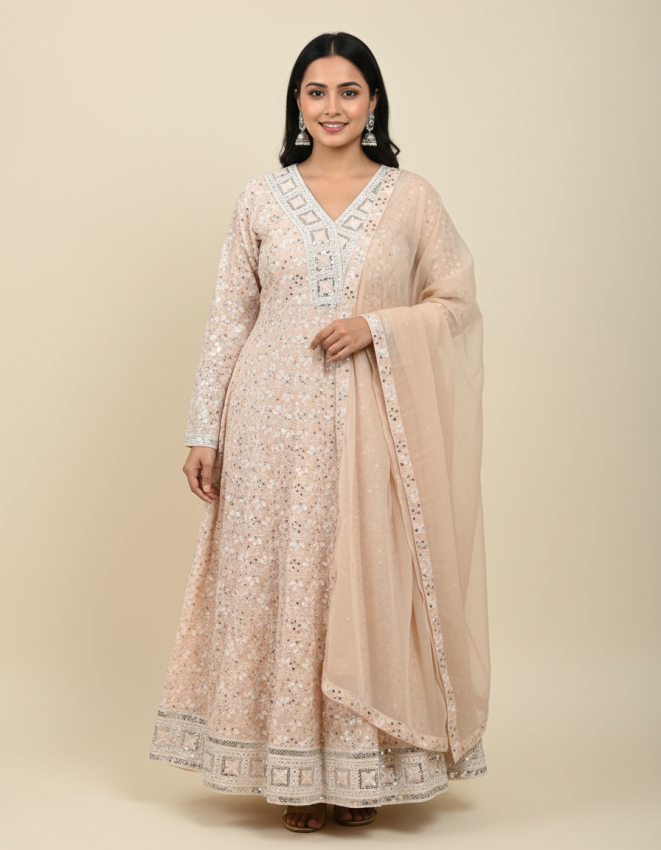 Radiant-ochre-embroidered-anarkali-set