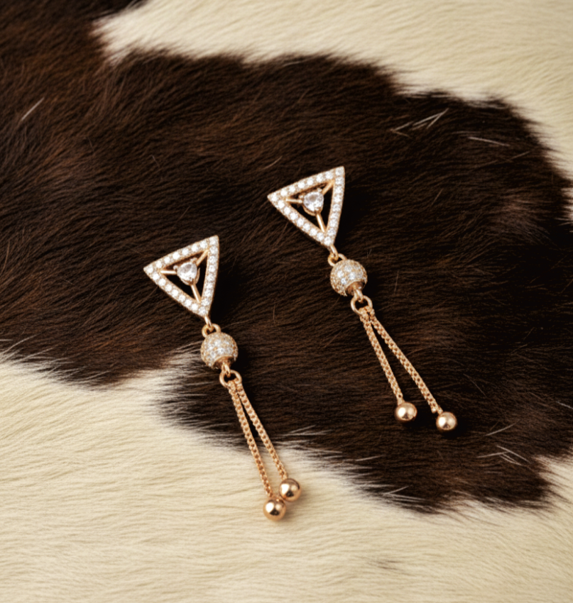Astra Triangle Chain Droop Earring