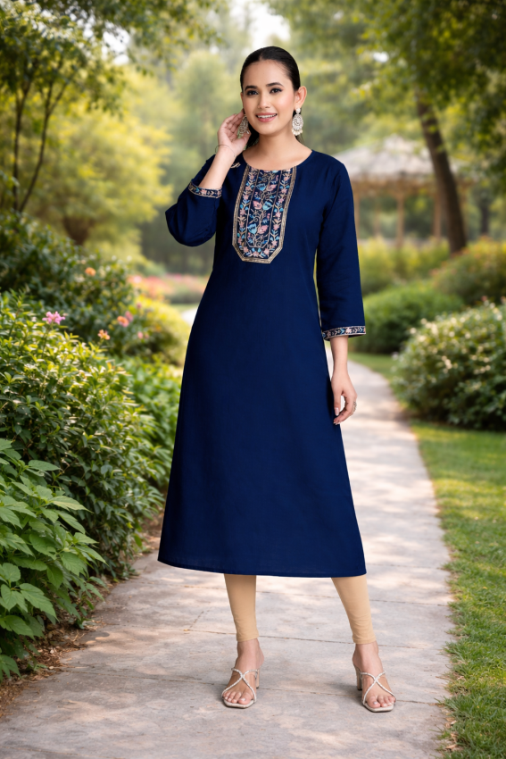 Midnight Bloom Kurti