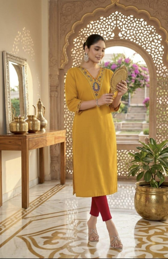 Mustard Yellow Kurti