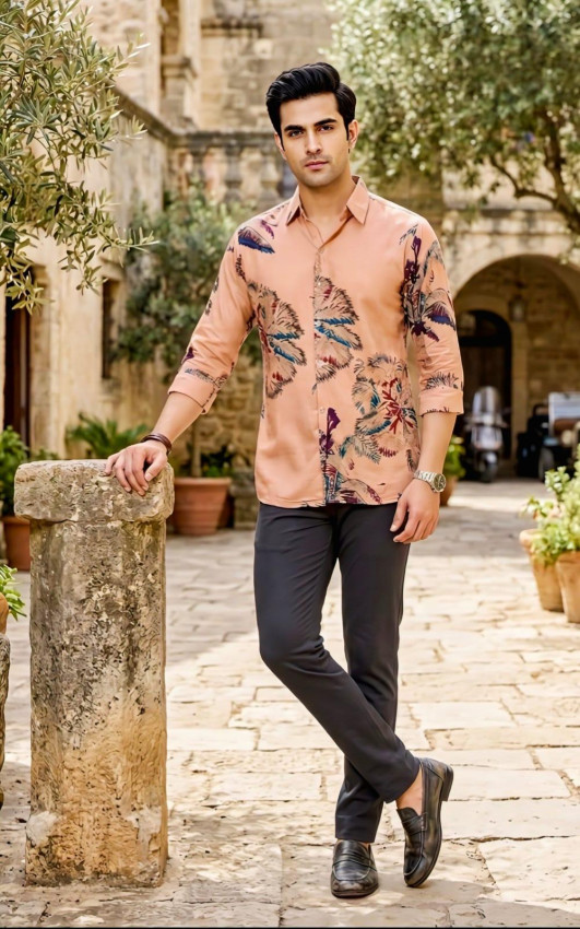 Peach Blossom Tropical Shirt