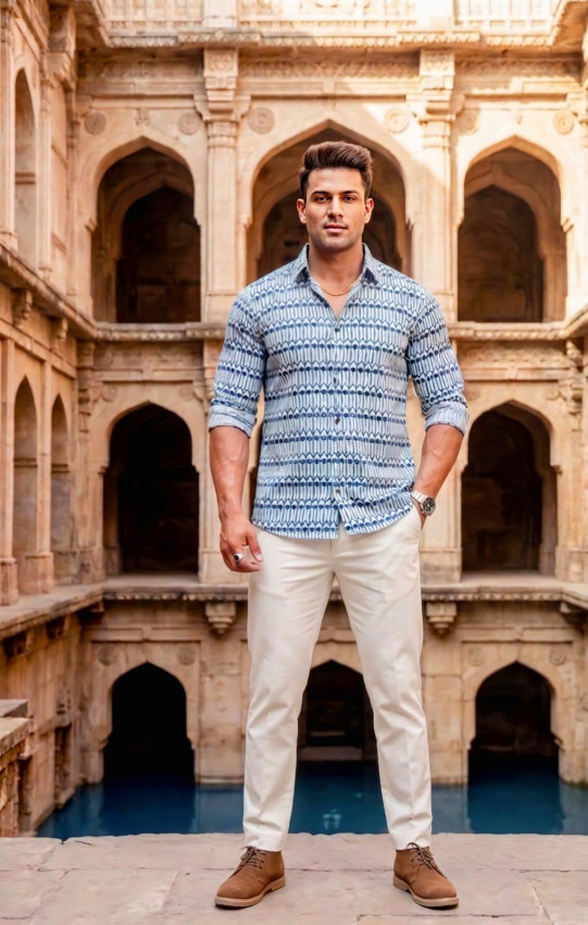 Indigo Rhythm Geometric Shirt