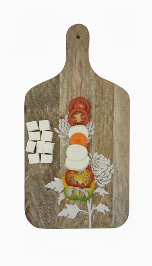 Handcrafted Floral Engraved Mango Wood Chopping Board