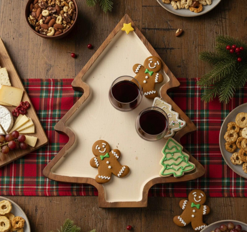 Tree Shape Platter With Enamel