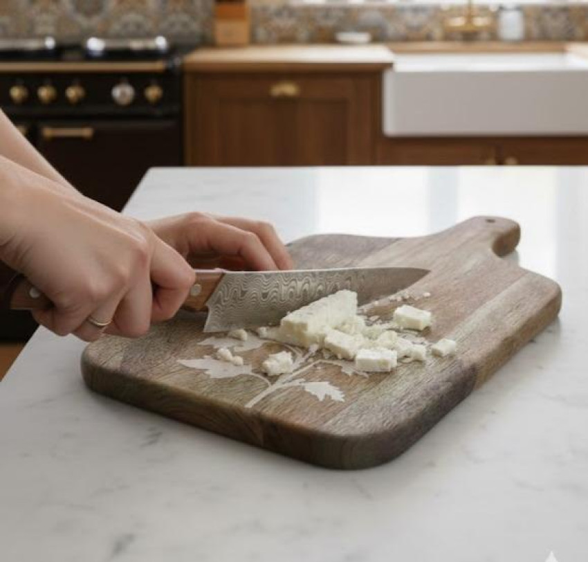 Handcrafted Floral Engraved Mango Wood Chopping Board