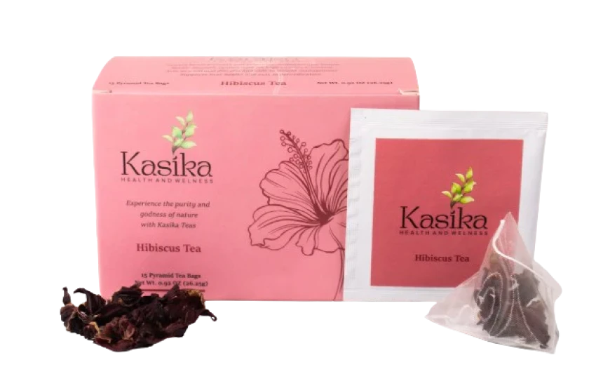 Kasika Hibiscus Flower Herbal Tea – 15 Pyramid Tea Bags | 100% Natural, Caffeine-Free | Rich in Antioxidants | Supports Heart Health & Immunity | Hot & Iced Herbal Tea | Vegan & Gluten-Free