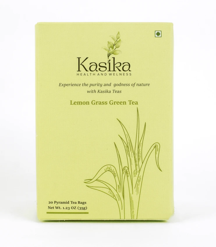 Lemon Grass Green Tea Leaves in Pyramid Tea