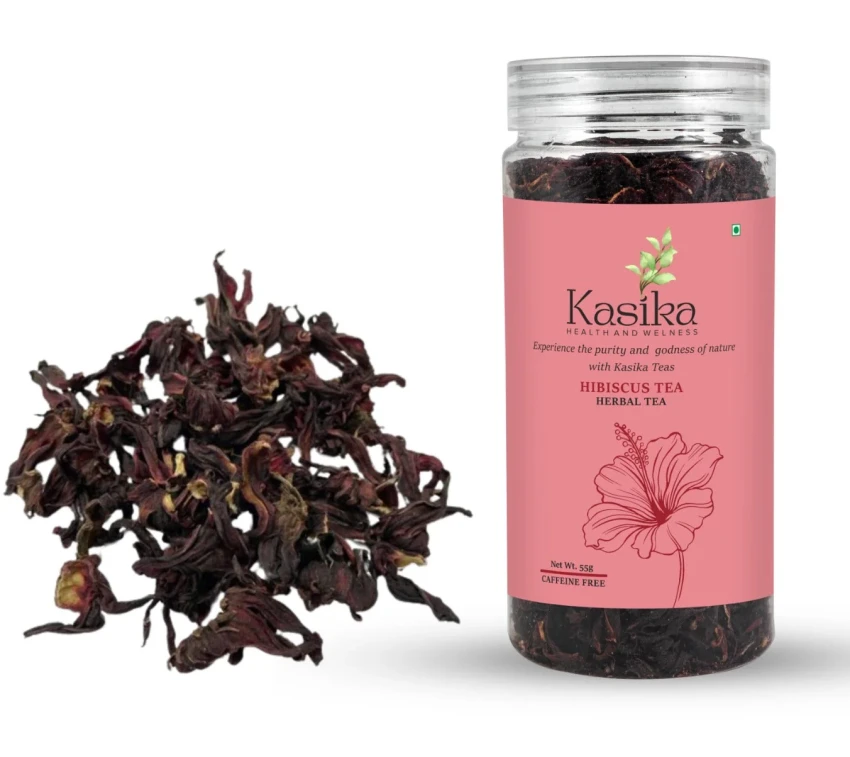 Kasika Hibiscus Herbal Tea – Loose Leaf Tea in a Box | 100% Natural, Caffeine-Free | Rich in Antioxidants | Supports Heart Health & Immunity | Hot & Iced | Vegan & Gluten-Free