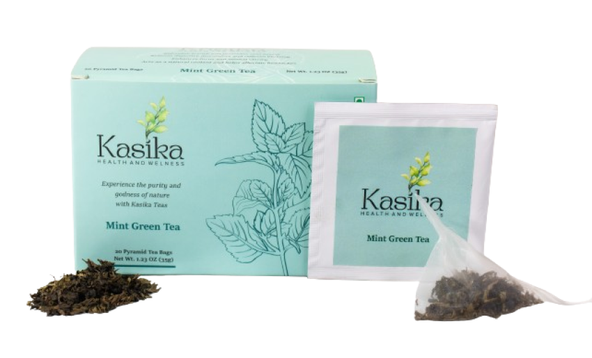 Kasika Mint Green Tea Pyramid Bags 20 pcs