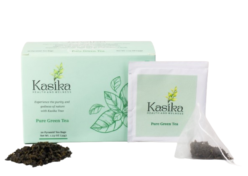 Kasika Pure Green Tea Leaves Pyramid Bags 20 pcs