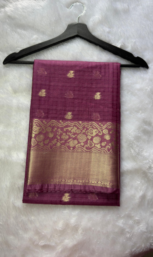 Chinnon Saree - Wine with Gold Zari - Code02
