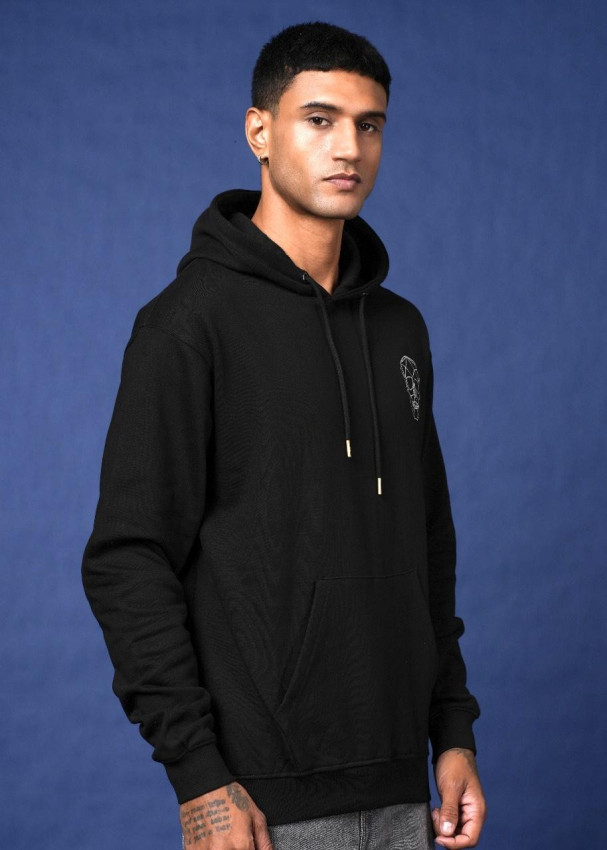 silver Embroided Hoodie