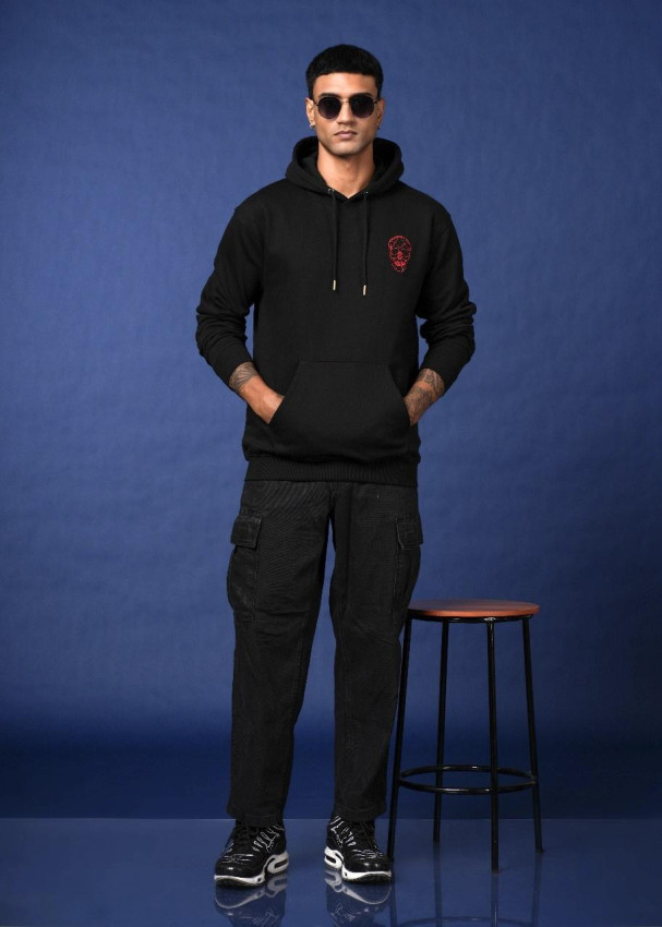 Red​ Embroided Hoodie