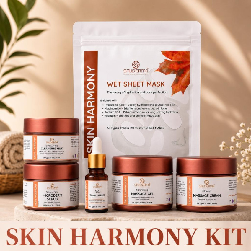 Skin Harmony Facial Kit (6 Steps) for Whitening & Brightening | Snijderma Professional Facial Kit