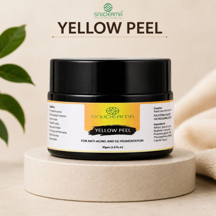 Snijderma Yellow Peel 30gm – Advanced Chemical Peel with Retinol, Glycolic Acid, Arbutin, Kojic Acid, Salicylic Acid & Lactic Acid for Pigmentation, Acne Scars & Anti-Ageing