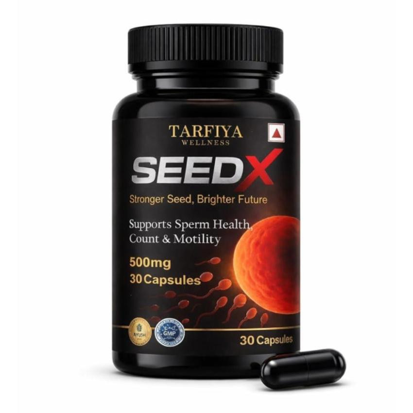 SEEDX Male Wellness Health Supplement Capsules 500 mg for Sperm Health, Count & Motility, Vitality & Energy, 30 Capsules