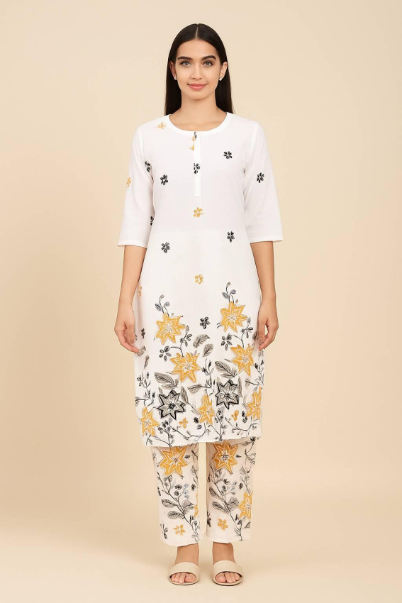 Floral print Kurti Pant Set