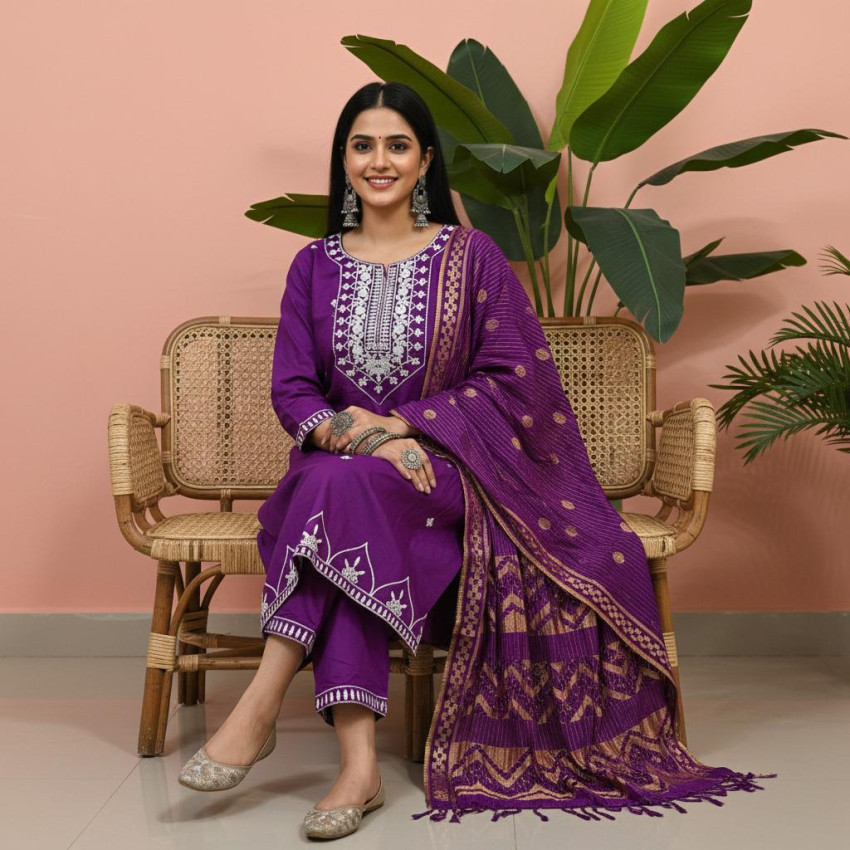 Wild Rose Embroidery Rayon 3-Piece Set