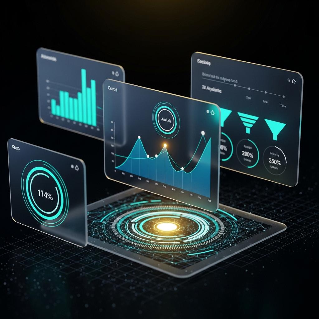 Analytics dashboard with charts and performance metrics