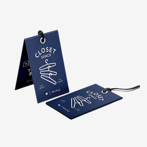 folded hang tags