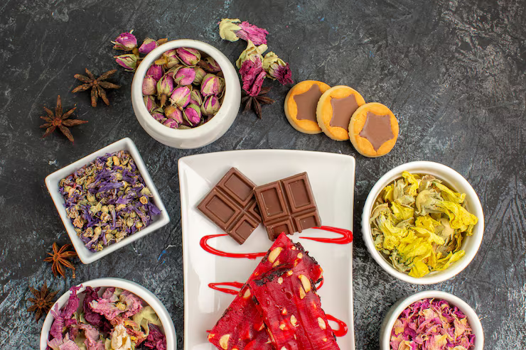 Assortment of ayurvedic herbs and spices