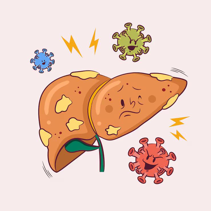 Illustration of a healthy liver